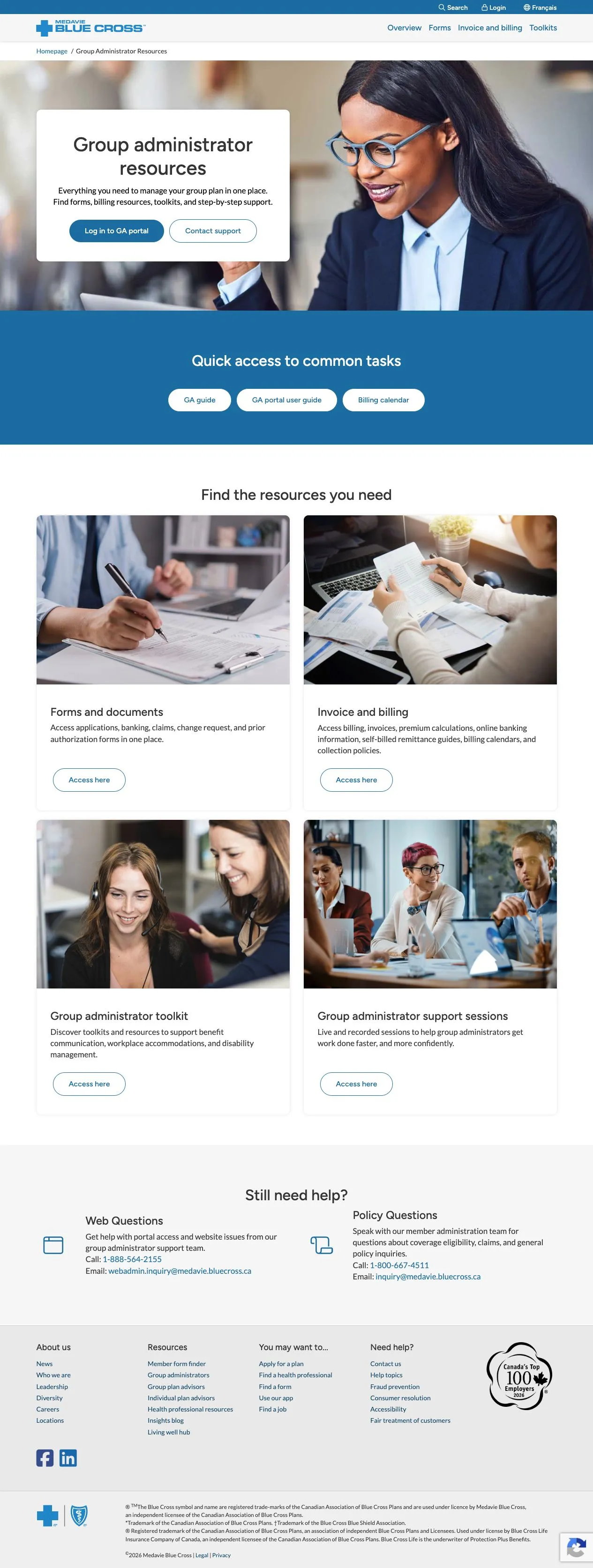Group administrator resources overview, presented with its navigation and introductory guidance.